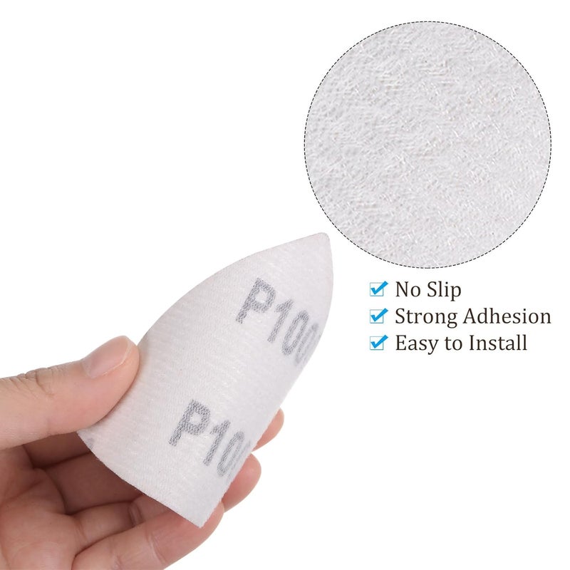 Kozelo 120pcs Mouse Sander Detail Sandpaper - [ 1000 Grit, 3-1/8" ] Triangle Hook and Loop Assorted Sanding Pads Sheet for Wood Furniture Polishing Use | Aluminum Oxide Sandpaper - Image 5